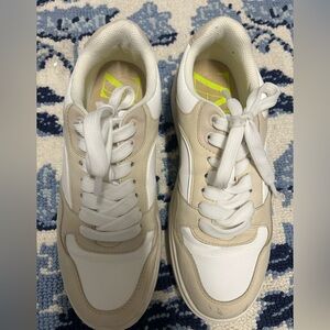 Zara Beige and White Womens Casual Sneakers